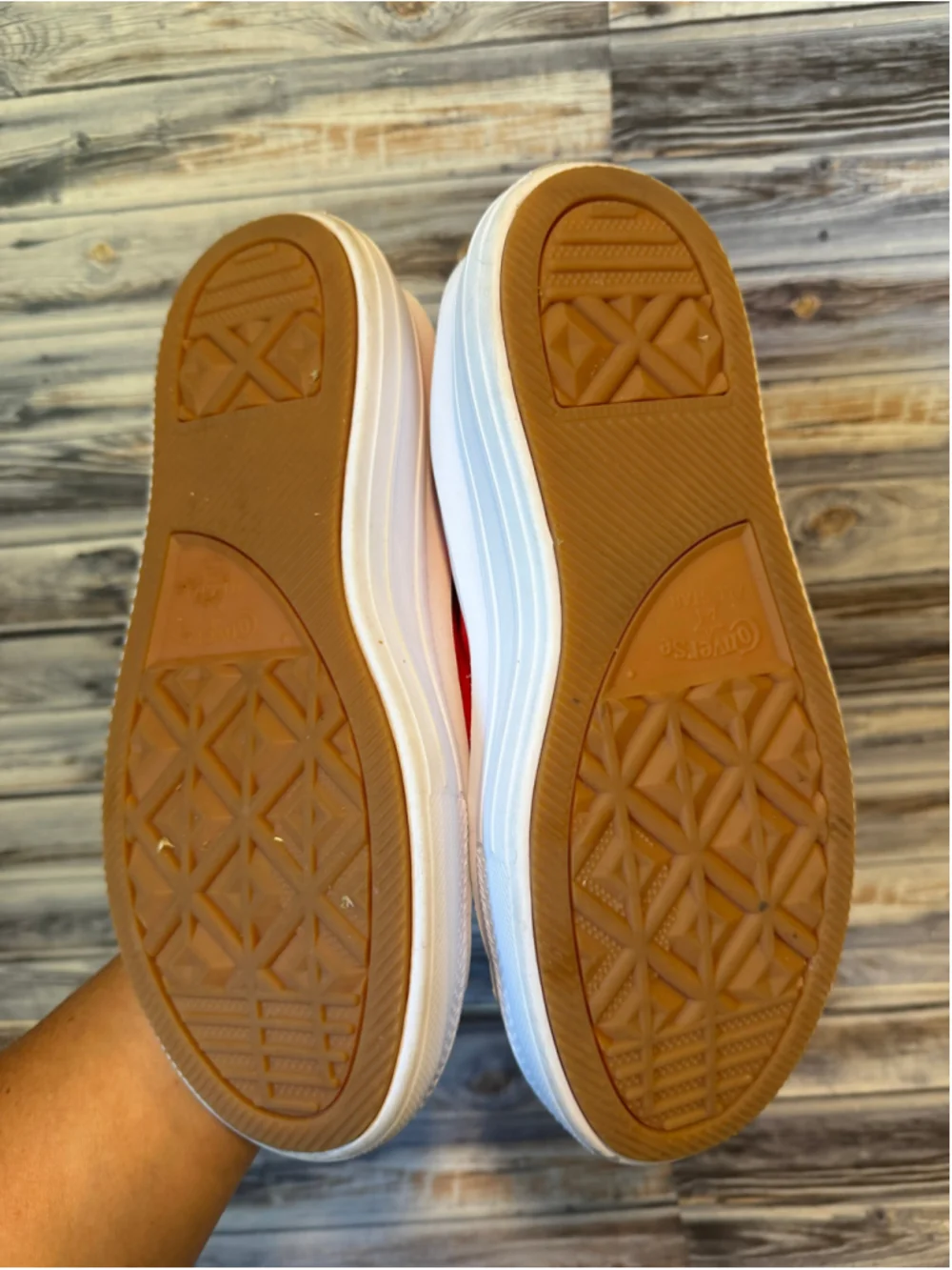 Converse CHUCK TAYLOR ALL STAR MOVE HI red platform sneakers womens 7.5